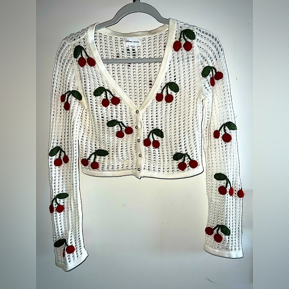 Lovers and Friends Cherry Cropped Cardigan